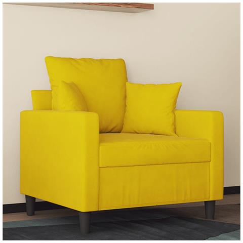 Poltrona Giallo 60 Cm Velluto - Foto 1