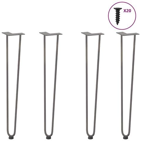 Gambe Tavolo A Forcina 4 Pz 72 Cm Acciaio Massiccio - Foto 1
