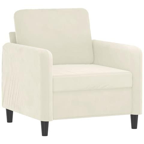 Poltrona Crema 60 Cm Velluto - Foto 2