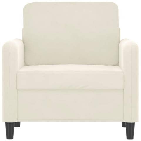 Poltrona Crema 60 Cm Velluto - Foto 3