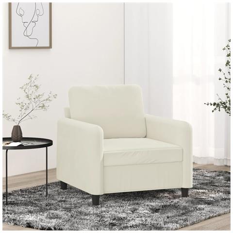 Poltrona Crema 60 Cm Velluto - Foto 1