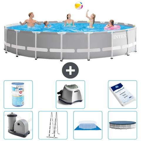 Piscina Fuori Terra - In Giro - 610x132 Cm - Grigio - Include Accessori Coordinati A2360 - Foto 1
