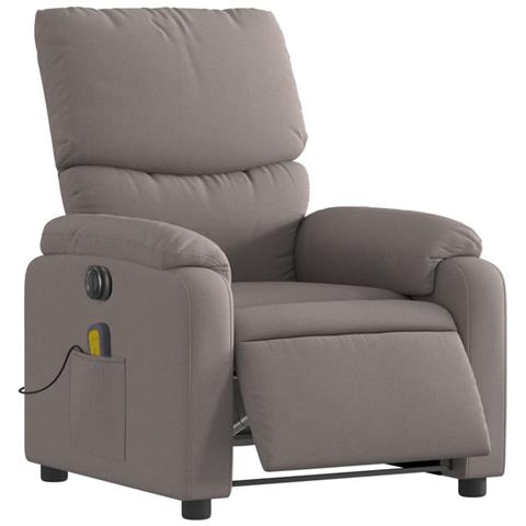 Lusso Casadino -  Poltrona Massaggiante Reclinabile Elettrica Tortora In Tessuto - Foto 2