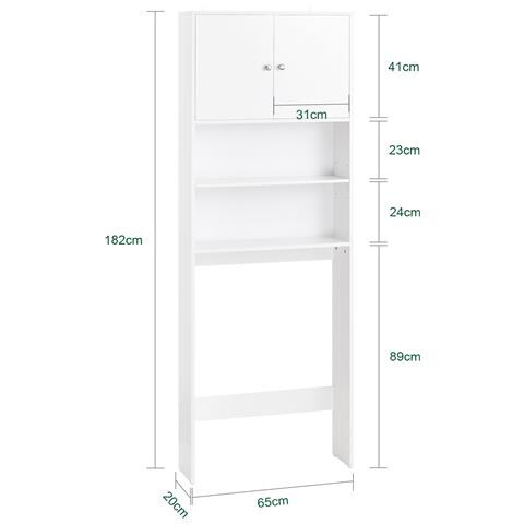 Sobuy Armadio Per Lavatrice Bianco 65x20x182cm Bzr165-w - Foto 2