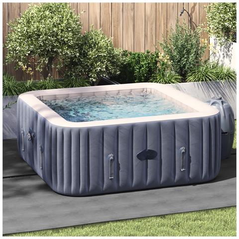 Copertura piscina quadrata Grigio chiaro Poliestere 274 x 274 cm - Foto 2
