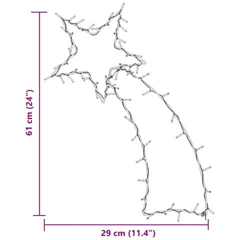 Luci di Natale Stella Cadente Silhouette 80 LED Bianco Caldo - Foto 8