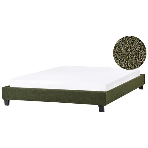 Letto Senza Testata Bouclé Roanne 160 X 200 Cm Verde Scuro - Foto 2