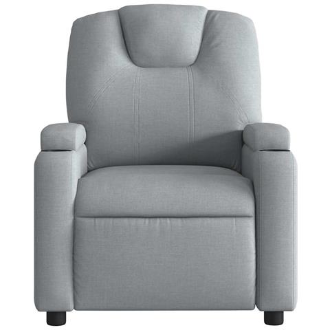 Poltrona Reclinabile Massaggio Elettrica Grigio Chiaro Tessuto - Foto 9