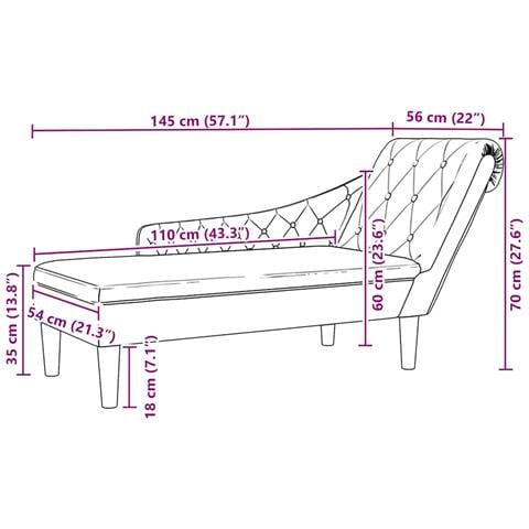 Sdraio con Cuscino e Bracciolo Destro in Tessuto Crema - Foto 9