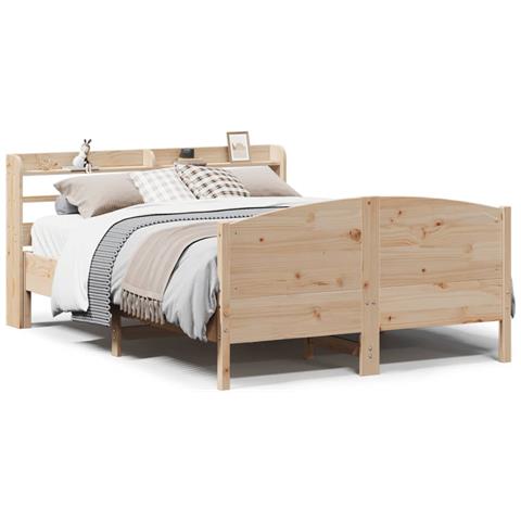 Letto senza Materasso 120x200 cm in Legno Massello di Pino - Foto 1