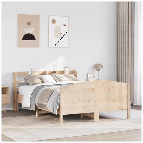 Letto senza Materasso 120x200 cm in Legno Massello di Pino - Foto 2