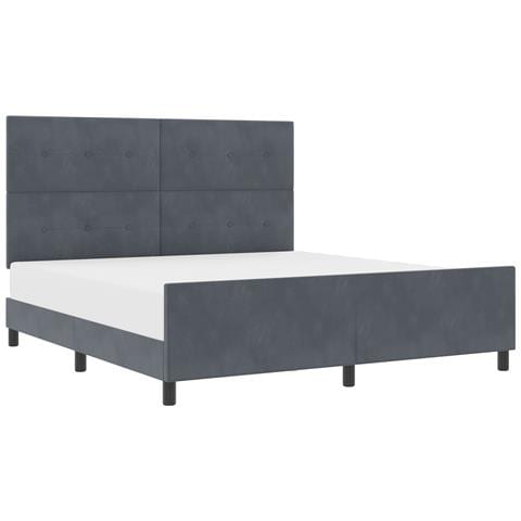 Struttura Letto  Grigio Scuro 180x200 cm Velluto - Foto 1