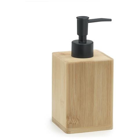 Dosasapone Con Erogatore In Plastica Nero In Bambù Bn80 Gedy Serie Bonnie Naturale - Foto 1