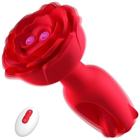Tappo Anale Vibratore Rosa 3 In 1 Telecomandato 10 Modalità Rosso - Foto 1