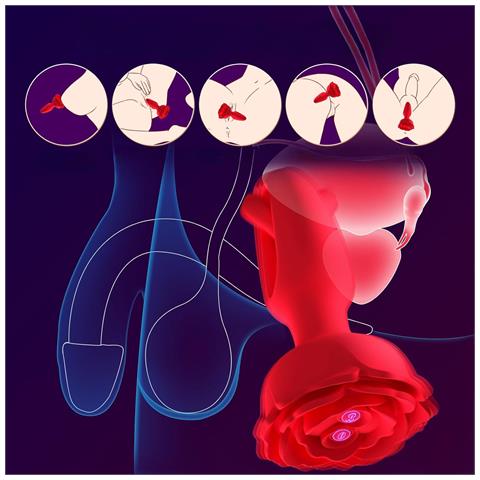 Tappo Anale Vibratore Rosa 3 In 1 Telecomandato 10 Modalità Rosso - Foto 2