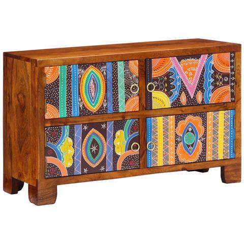 Scarpiera  90x35x55 cm in legno massello di acacia - Foto 2