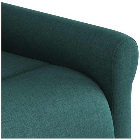 Poltrona Massaggiante Reclinabile Verde Scuro in Tessuto - Foto 9