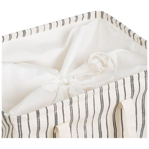 Portabiancheria Argor - Bianco - Cotone - 38x28x58 Cm - Foto 5