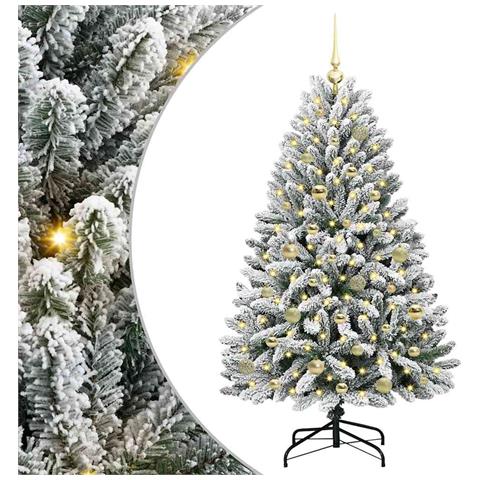 Albero di Natale artificiale con 150 LED Verde e Bianco 150 cm - Foto 1