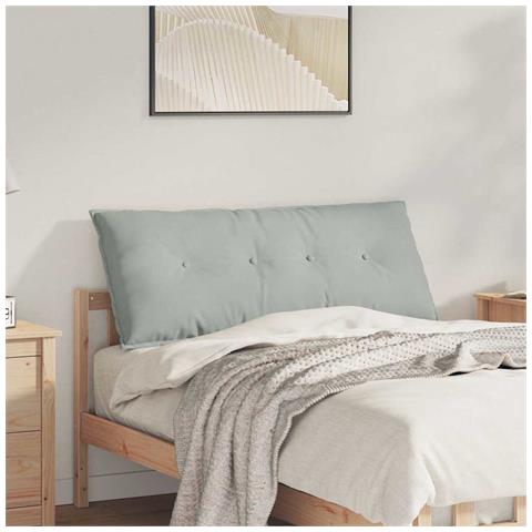 Cuscino per Schiena Grigio chiaro 120 x 50 cm Tessuto in Cords - Foto 2