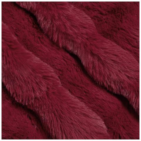 Coperta in Pelliccia di Coniglio Finta 4 pcs Rosso Bordeaux - Foto 9