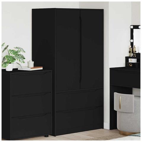 Mobile da Bagno Nero 79,5 x 49 x 156 cm Legno multistrato - Foto 2