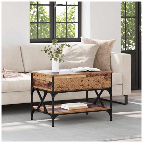 Tavolino da salotto Legno vecchio 70x50x50cm Legno multistrato - Foto 2