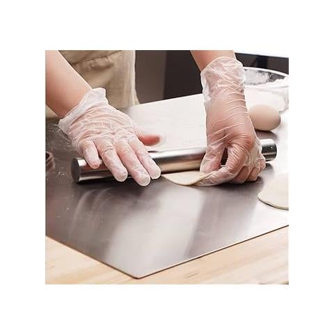 Tagliere Spianatoia Con Tarocco E Mattarello In Acciaio Inox Per Uso Alimentare - Varie Misure - Profondità 50 (l70 X P50 X 3cm) - Foto 5