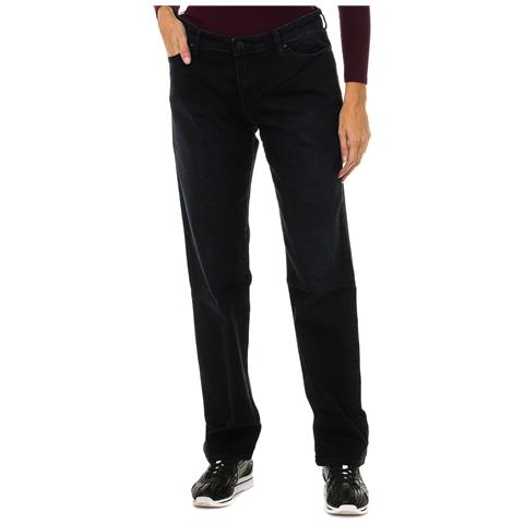 Pantaloni Lunghi In Denim Dal Taglio Dritto Da Donna 6y5j15-5dwpz - Foto 1