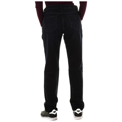 Pantaloni Lunghi In Denim Dal Taglio Dritto Da Donna 6y5j15-5dwpz - Foto 3