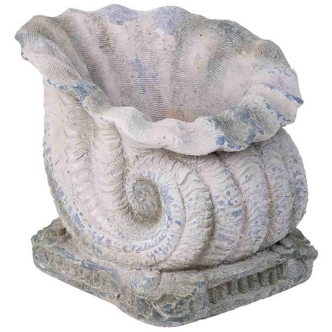 Fioriera A Conchiglia Color Pietra, 65x37x32h Cm - Foto 1