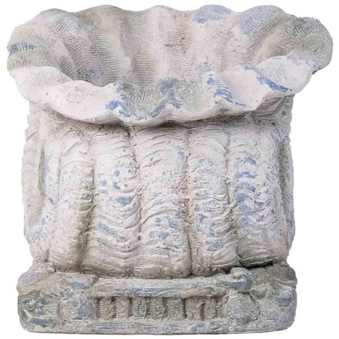 Fioriera A Conchiglia Color Pietra, 65x37x32h Cm - Foto 2