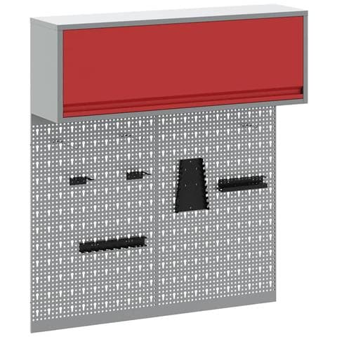Set di armadi per attrezzi con lo scaffale 3 pcs Rosso - Foto 1
