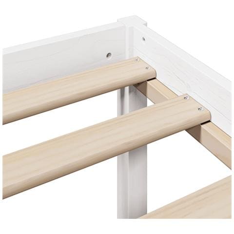 Letto Anziani con Testiera Bianco 200x200cm Legno Massello Pino - Foto 9