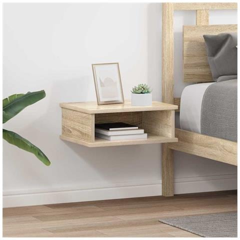 Comodino 2 pcs Rovere Sonoma 40 x 31 x 15 cm Legno multistrato - Foto 2