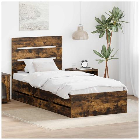 Struttura del letto con cassetto Rovere fumé 90 x 190 cm - Foto 2