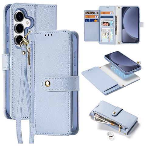 Cover Cartera per Galaxy S25+ - Pelle /PU, Blu Claro - Foto 1