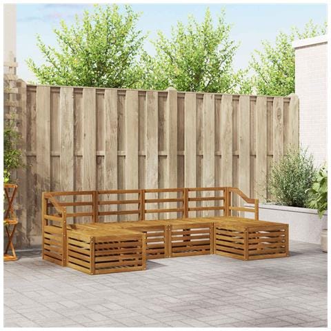 Set divani 6 pcs Naturale Legno di Acacia Massello - Foto 2