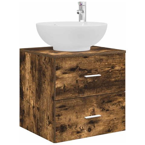 Mobile Lavabo da Parete Rovere Fumo 49,5 x 44,5 x 66,5 cm - Foto 1