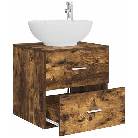 Mobile Lavabo da Parete Rovere Fumo 49,5 x 44,5 x 66,5 cm - Foto 2