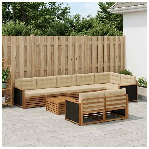 Set di divani da esterno con cuscino 9 pcs - Foto 2