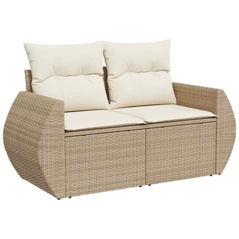 Set di divani 7 pcs Beige e Bianco Crema - Foto 2