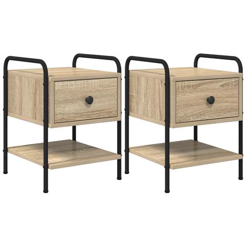 Armadio da Notte 2 pz Rovere Sonoma 35 x 36,5 x 47 cm - Foto 1