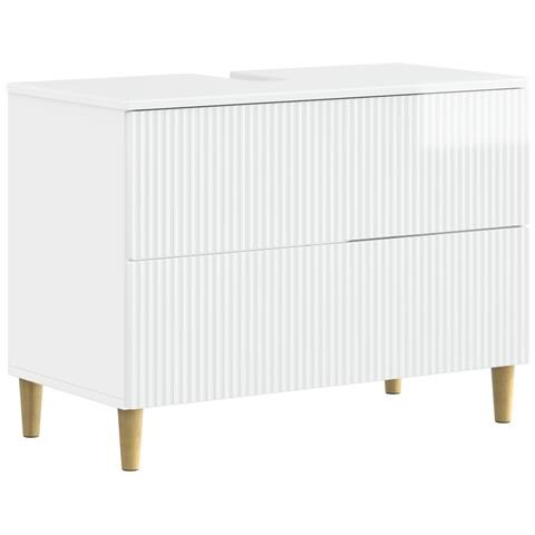 Set di Armadi da Bagno da 2 Pezzi ARNHEM Bianco Lucido - Foto 2