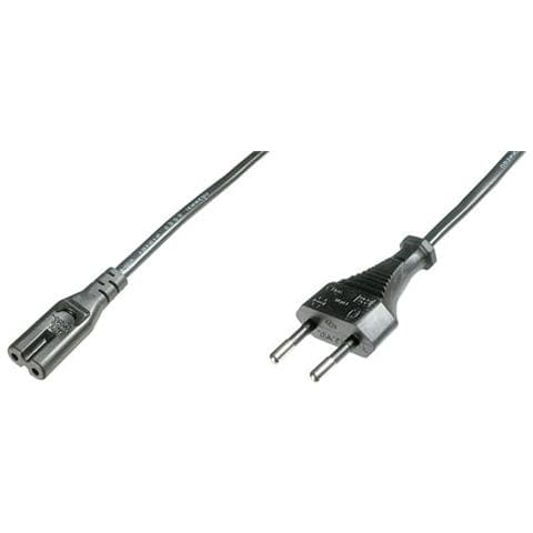 Cavo Alimentazione Con Spina Italiana Bipolare 10A - Presa 8 Form Diritta Femmina C7 Mt. 5 - Foto 2