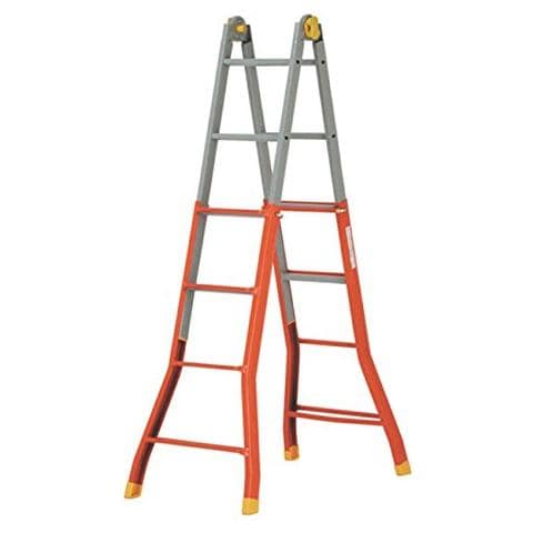 Scala Telescopica in Acciaio 5+5 Gradini H max 4,82 Mt - Foto 2