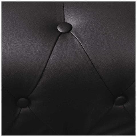 Divano Chersterfield 5 Posti Pelle Artificiale Nera - Foto 7
