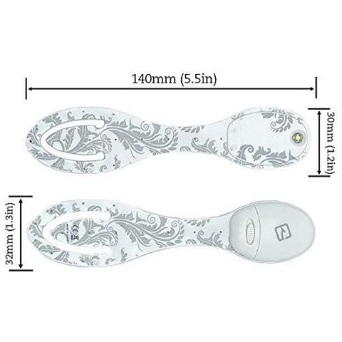 Flexilight Lettura Del Led Luce Del Libro Della Clip Sul Dono Della Lampada Regolabile Viaggio Bookmark (bianco Floreale)  - Foto 2