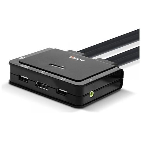 Switch Kvm Displayport 1.2, Usb Tipo C, Usb 2.0 Audio, 2 Porte - Foto 1