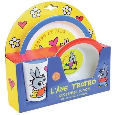 Trotro Set Pasti: 1 Bicchiere Da 220 Ml, 1 Piatto E Ciotola Per Microonde Per Bambini - Foto 1